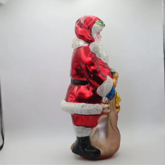 PESCHKA Vintage 1996 Hand Blown Glass Santa Claus - Christmas - 11” Table Decor - Picture 4 of 5
